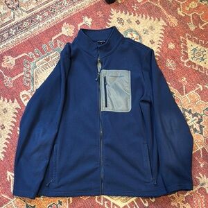 Navy Full-Zip Jacket with Gray Pocket